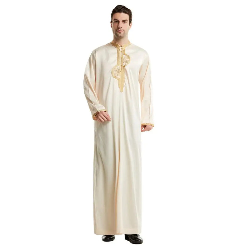 Muslim Abaya for Men Jubba Thobe Middle East Long Robes Kaftan Arab Dubai Adult Long sleeve Islamic Clothing