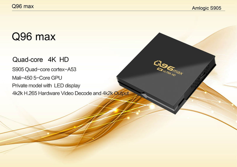 Q96 MAX S905 Android Video BOX 4K Set-top BOX TV BOX Network Set-top BOX TV BOX